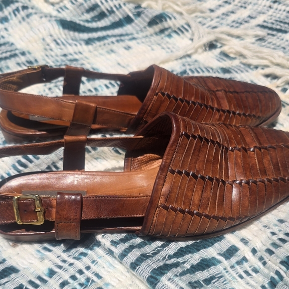 Sesto Meucci Tan Leather Woman's Sandals - Picture 2 of 5